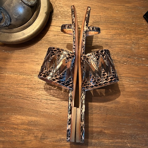 Alexa Wagner Snakeskin Flat Sandals - Picture 5 of 12